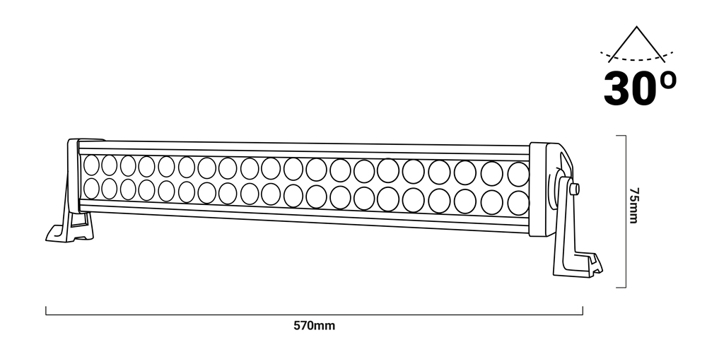 dimension barre LED